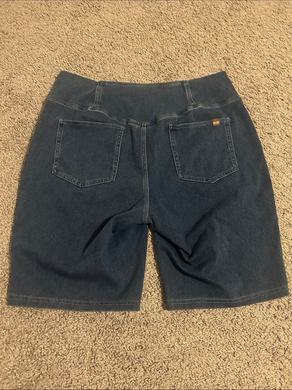 Women's Dark Blue Denim Bermuda Shorts HALARA size XL - Picture 4 of 7